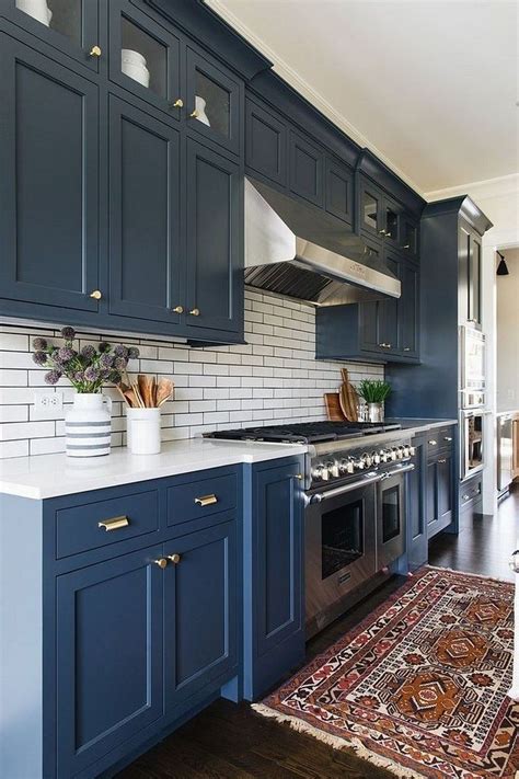 kitchens with blue cabinets images.